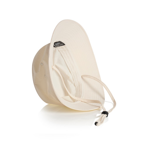 ECRU - BACK nylon-wide-brim-bucket-hat-ecru-back